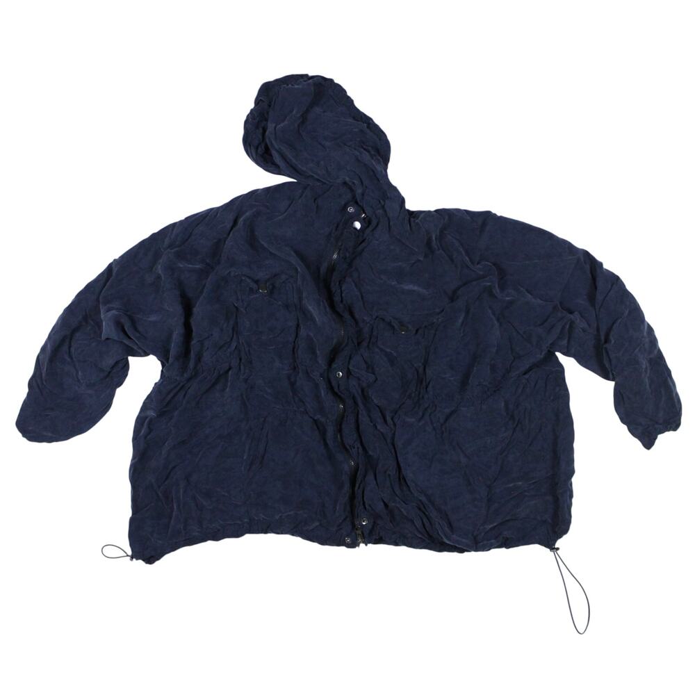 Johnny Was Pete & Greta Women's Sz L Large Dark Blue Cupro Full Zip Jacket rayon